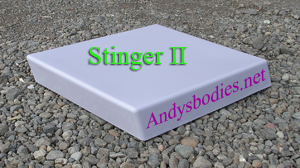 Stinger II bonnet scoop, has a return flange for easy instalation pre undercoated, lightweight construction, manufactured by Fibre-Form (NZ) Ltd for Andy's Bodies